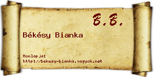 Békésy Bianka névjegykártya