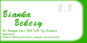 bianka bekesy business card